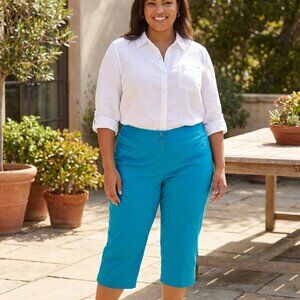 Lane Bryant Cotton Capri Pants – Women’s Size 18 – Turquoise